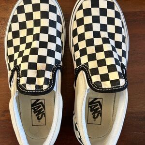 Vans Kids Black and White Checkered Slip-On Sneakers